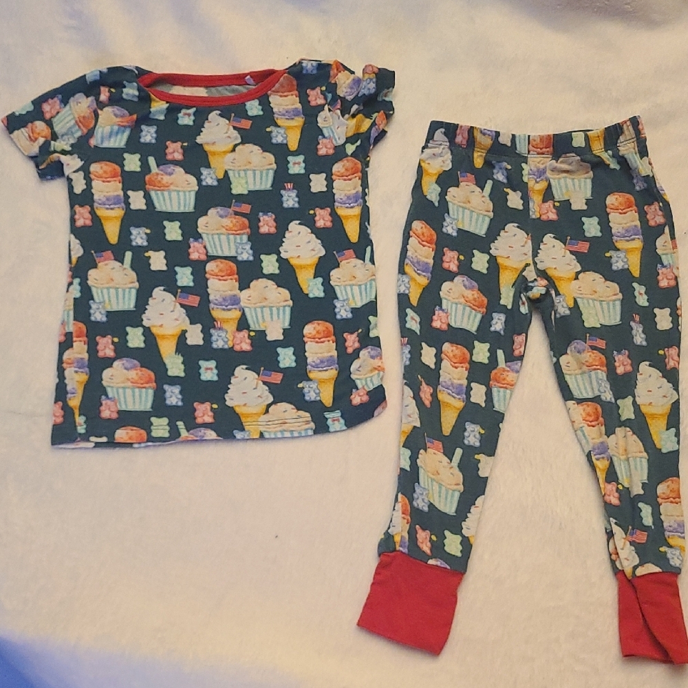 Posh Peanut Blue and Red Pajama Sets with Playful Geometric Design